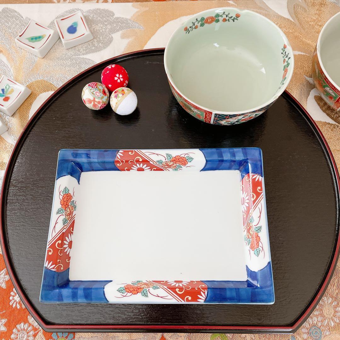 庫山窯 三段重 九谷焼 箸置 有田焼 中鉢 有田焼 仁祥窯 角皿 5名様セット