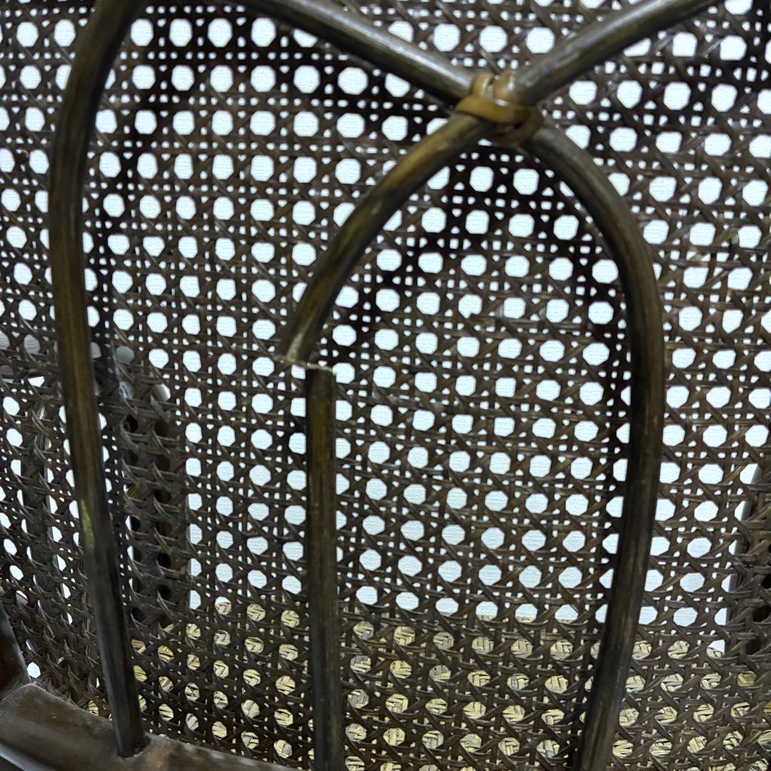 ラタンチェア オリーブ カーキ アンティーク レトロ 籐製品