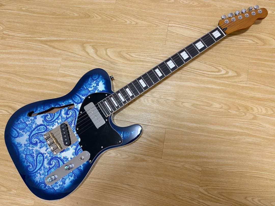 ブルーペイズリー　テレキャス×シンライン　P90/dimarzio/GOTOH