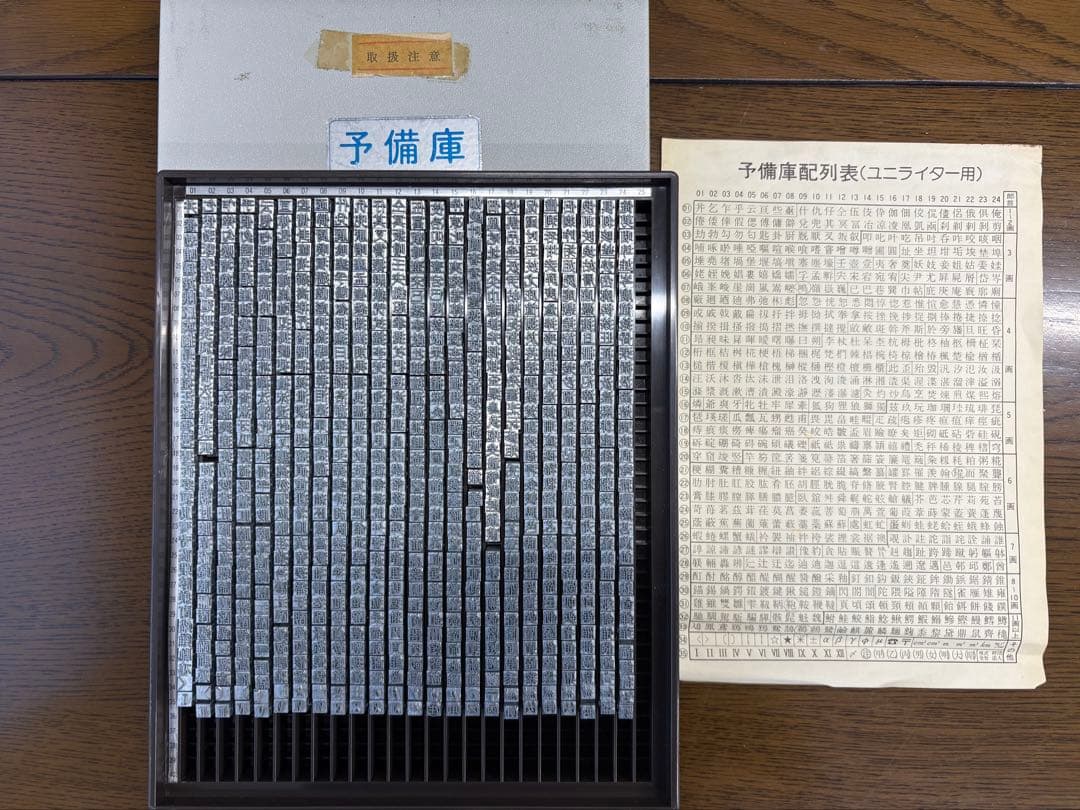 日本タイプライター 標準予備庫 予備人名活字 お値下げします