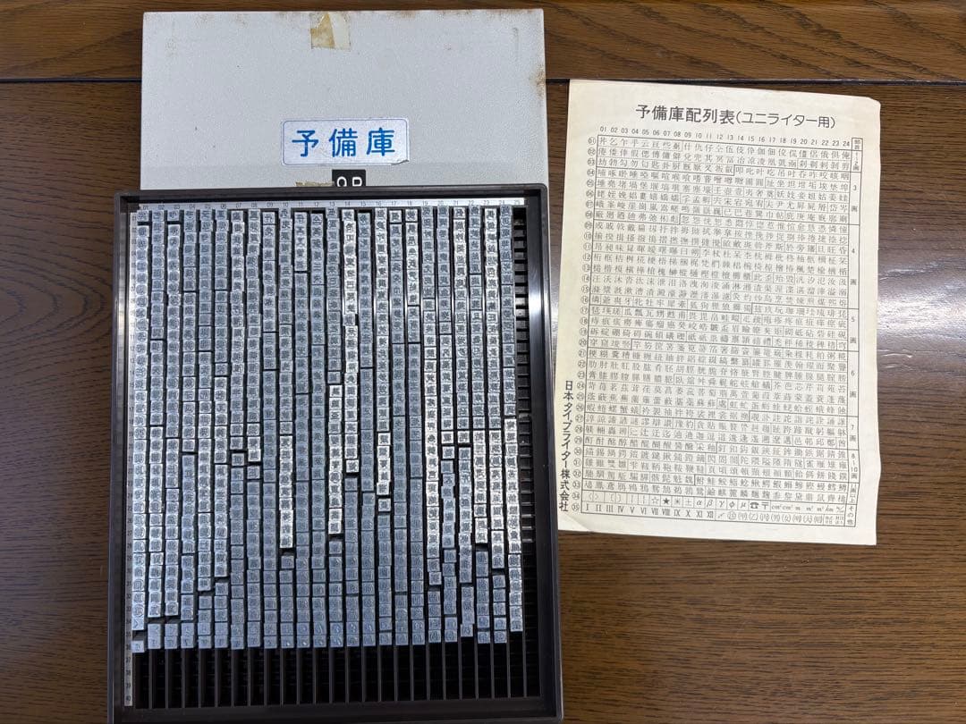 日本タイプライター 標準予備庫 予備人名活字 お値下げします