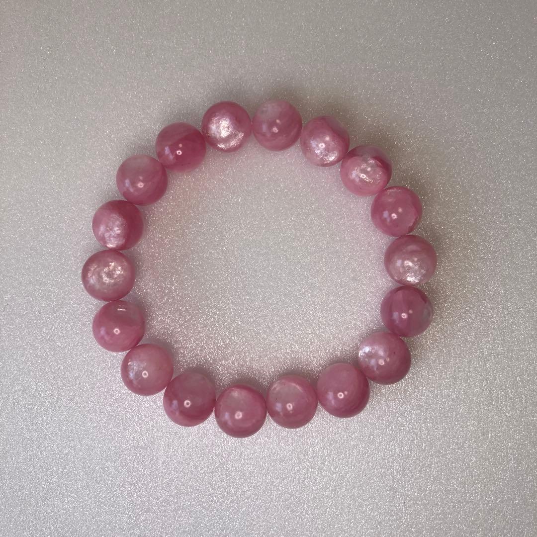 値下げ！希少　ピンクマイカ　ブレスレッド