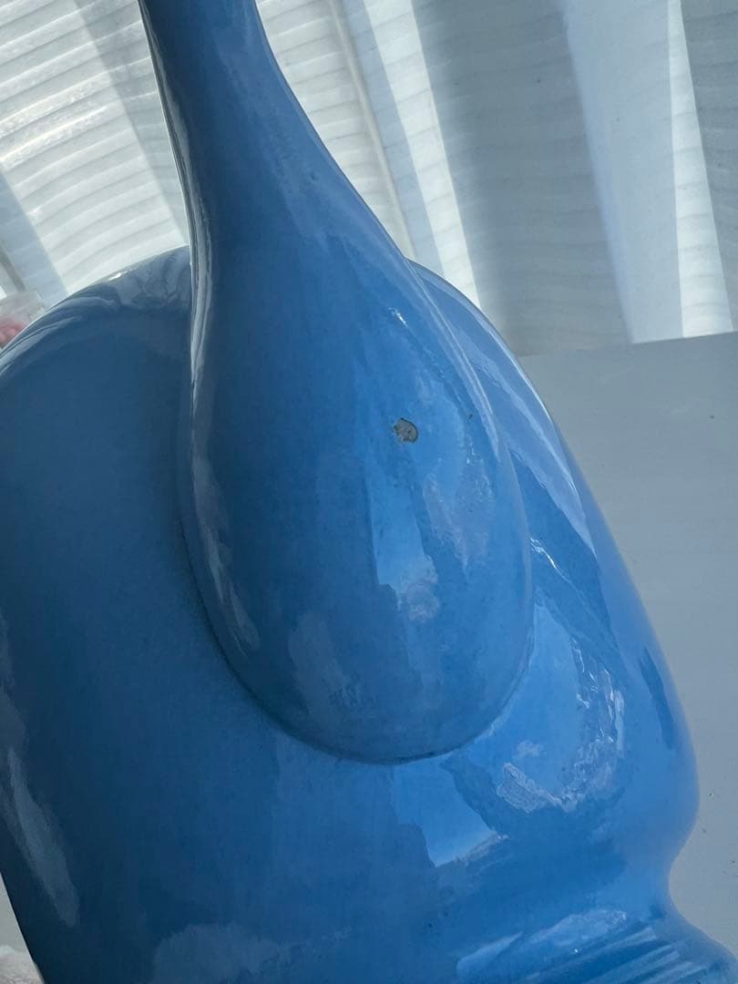 フランス アンティーク サルグミンヌ　綺麗なブルーのポット