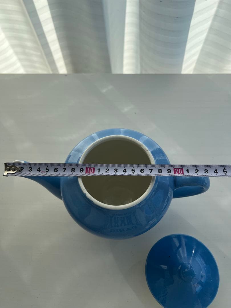 フランス アンティーク サルグミンヌ　綺麗なブルーのポット