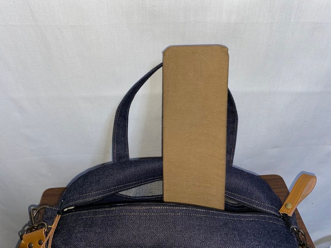 ハンドメイド☆岡山デニム☆トラ猫☆3way横長ボストンバッグ