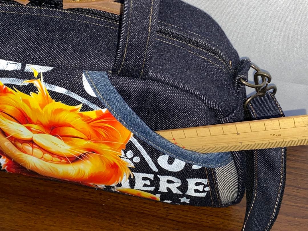 ハンドメイド☆岡山デニム☆トラ猫☆3way横長ボストンバッグ