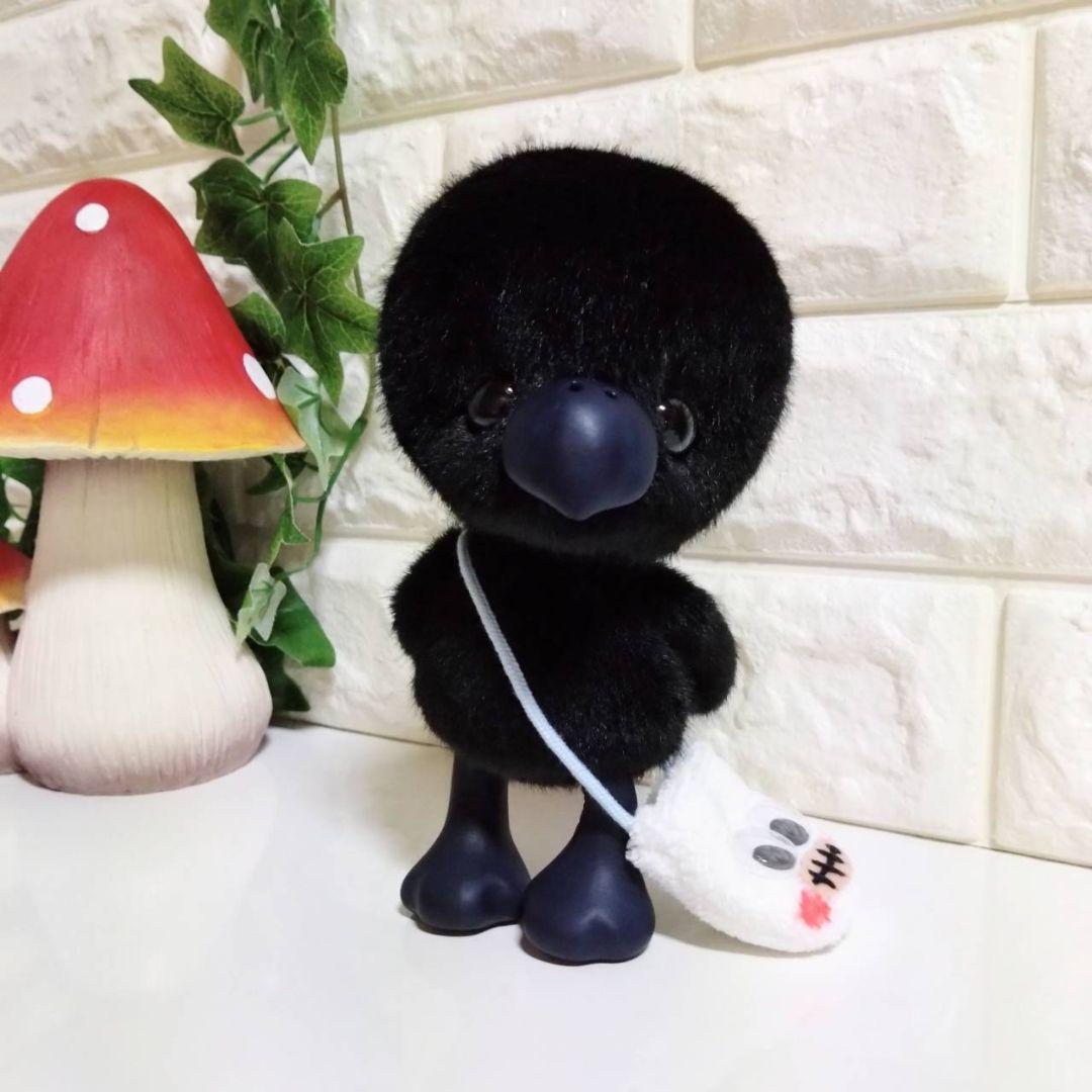 ぬいぐるみ✽アートドール✽口足藍色カラスのかーくん✽中サイズ