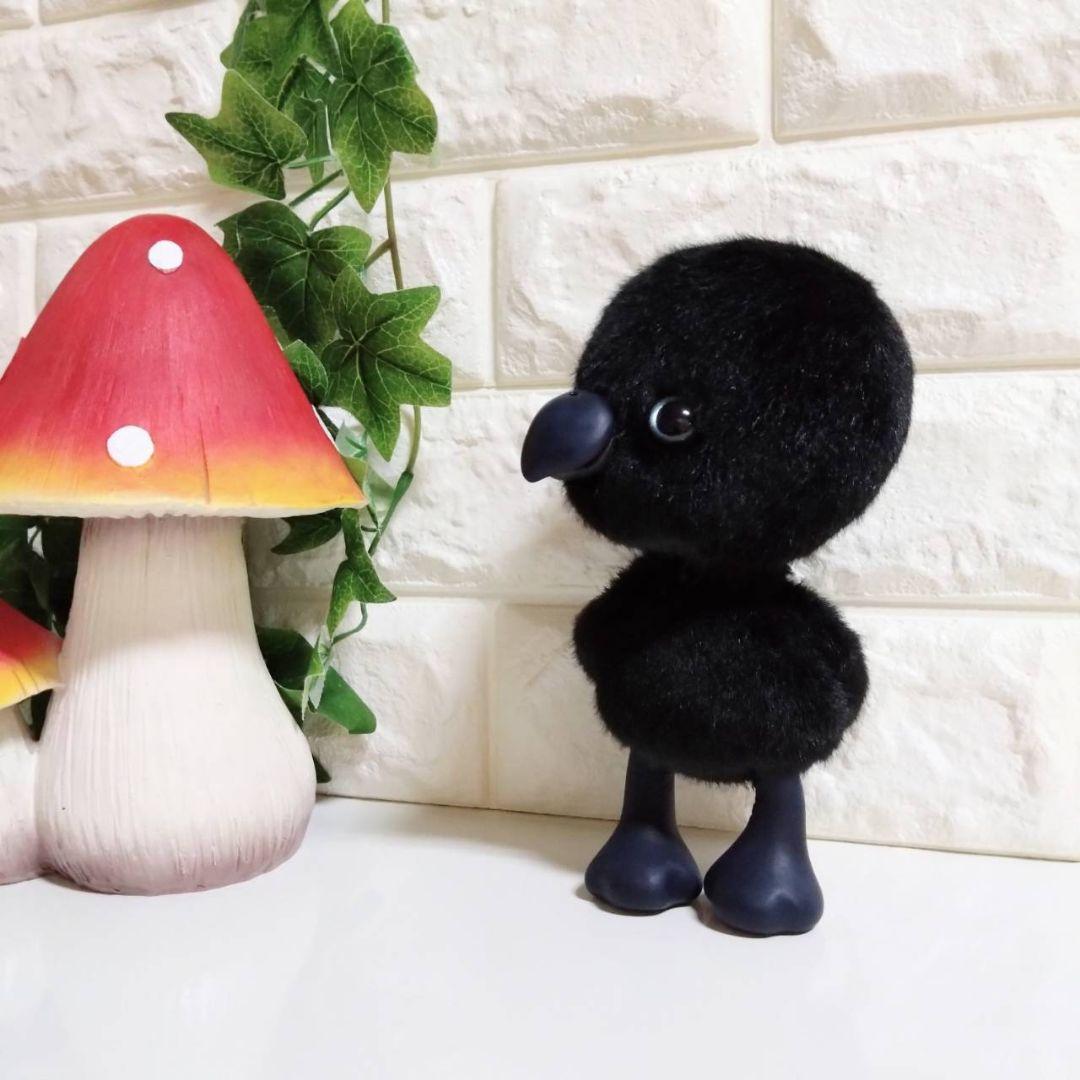 ぬいぐるみ✽アートドール✽口足藍色カラスのかーくん✽中サイズ