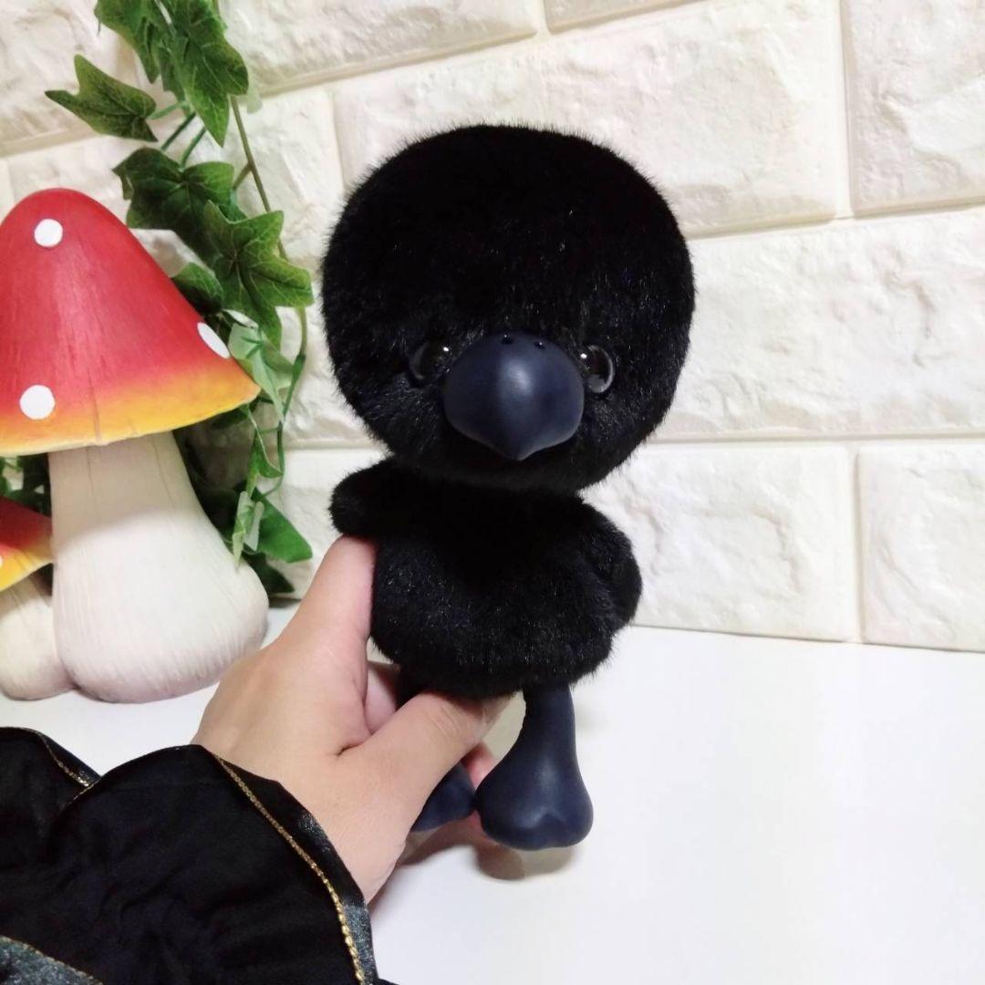 ぬいぐるみ✽アートドール✽口足藍色カラスのかーくん✽中サイズ