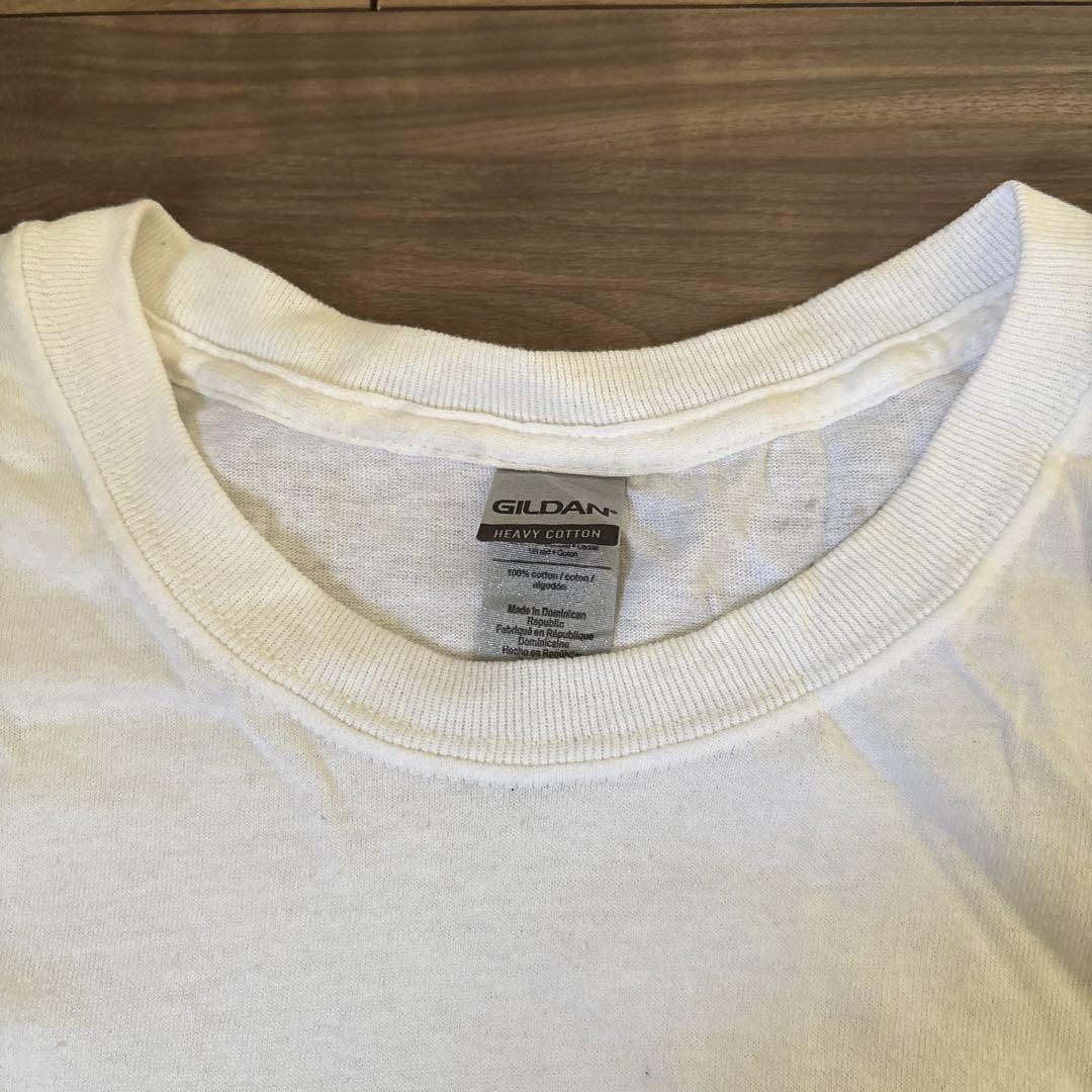 MFDOOMプリントTシャツホワイトビンテージラップ T HIPHOPXLサイズ