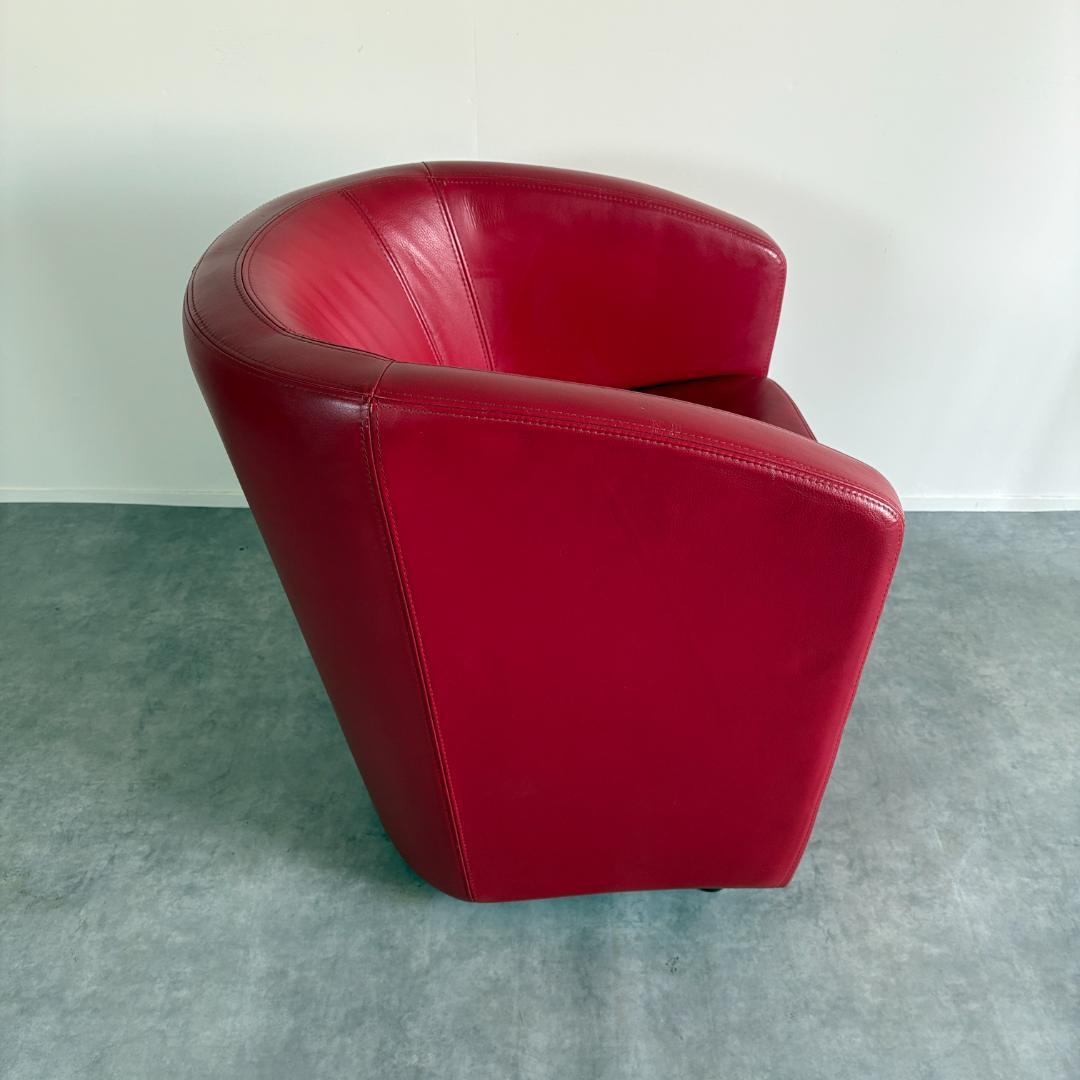 赤 レザー調 1Pチェア【B】