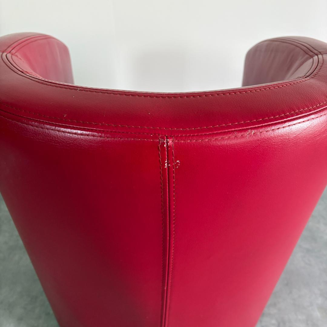 赤 レザー調 1Pチェア【B】