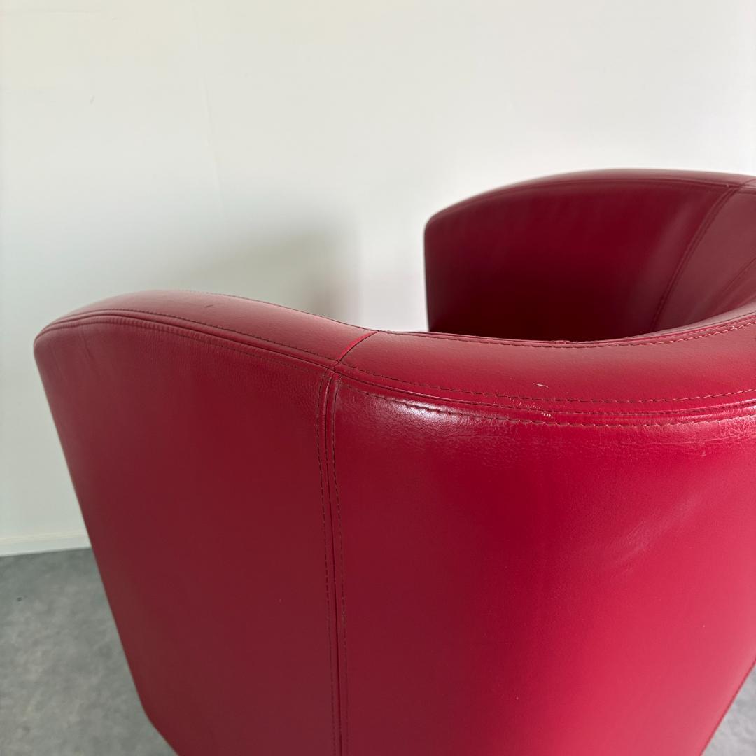 赤 レザー調 1Pチェア【B】