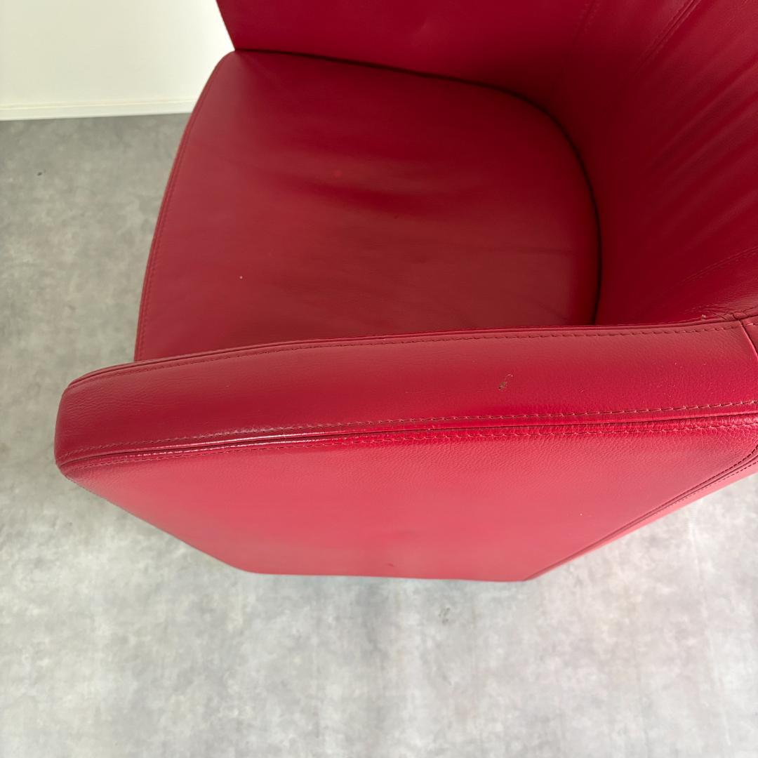 赤 レザー調 1Pチェア【B】