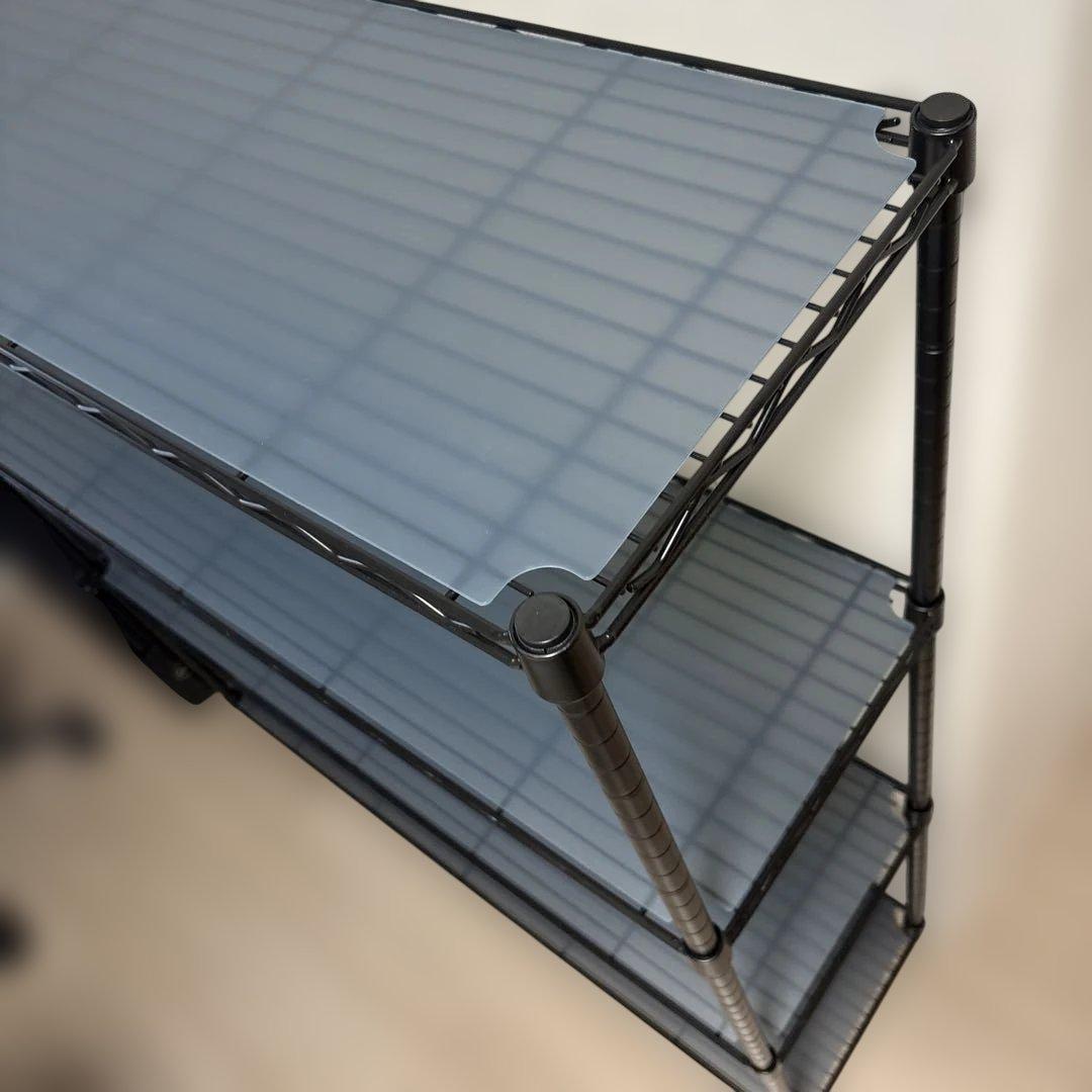 グレー スチールラック 4段 幅120cm +別売りの板付き　極微品