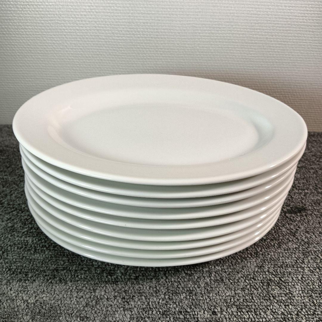 未使用 ホワイトオーバルプレート 9枚セット 倉庫保管品 幅約23.3cm