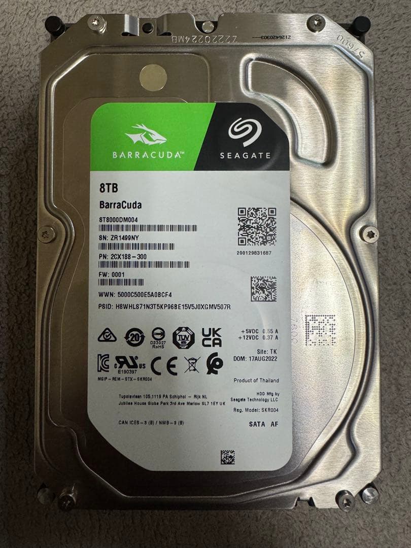 【正常品】Seagate 8TB HDD 3.5インチ ST8000DM004