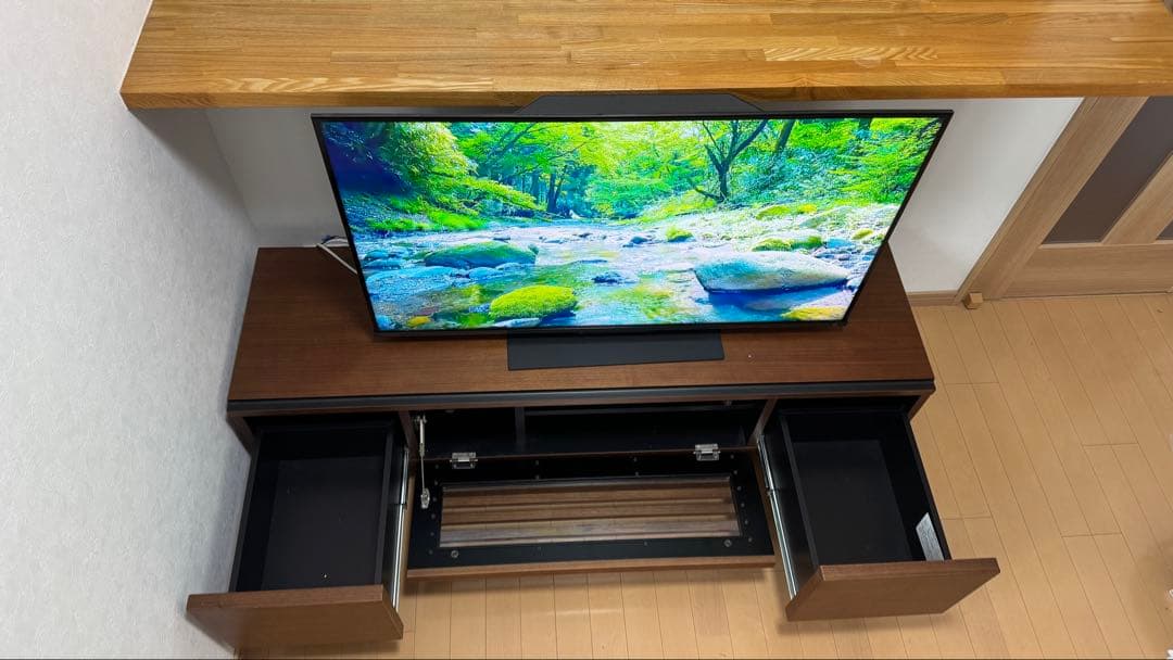 【完成品送料込】ウォールナット突板 テレビ台 幅140 サンキコーポレーション