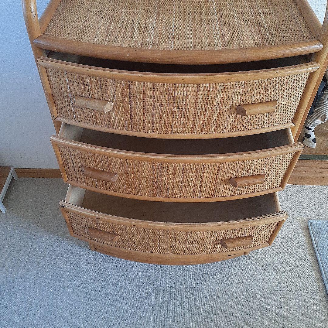 ラタン製5段チェスト