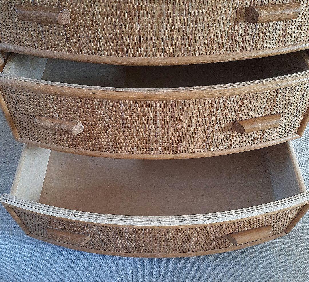 ラタン製5段チェスト