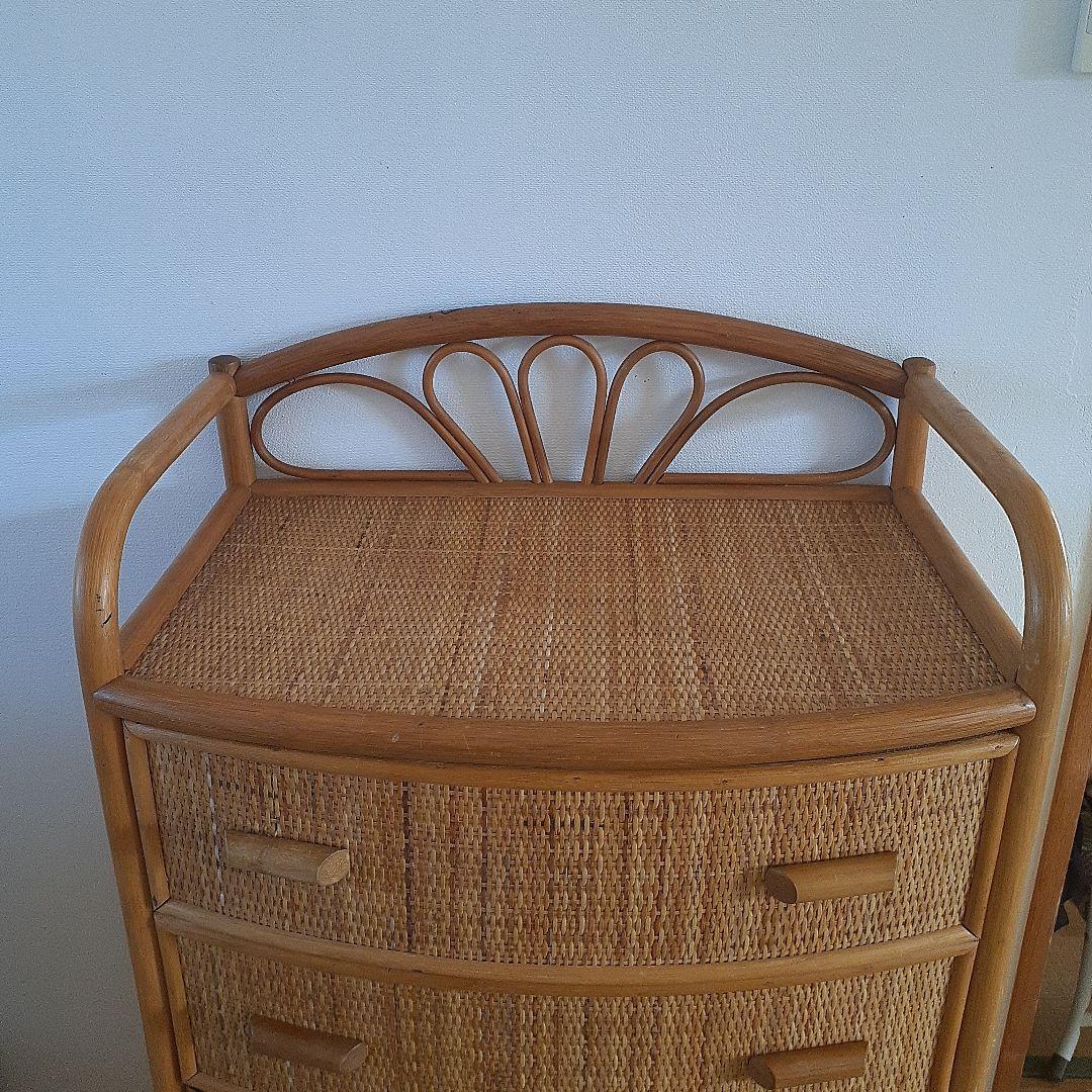 ラタン製5段チェスト