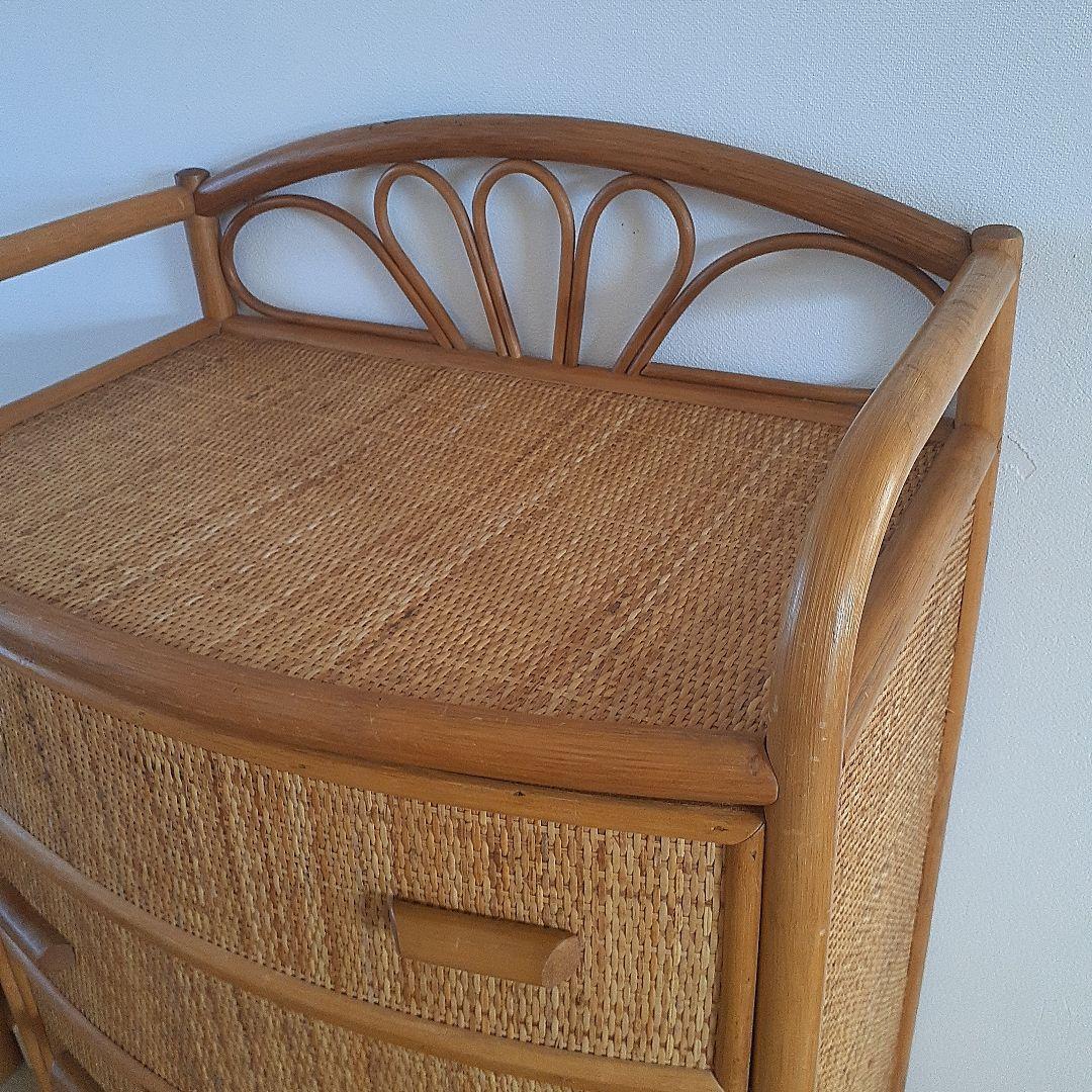 ラタン製5段チェスト