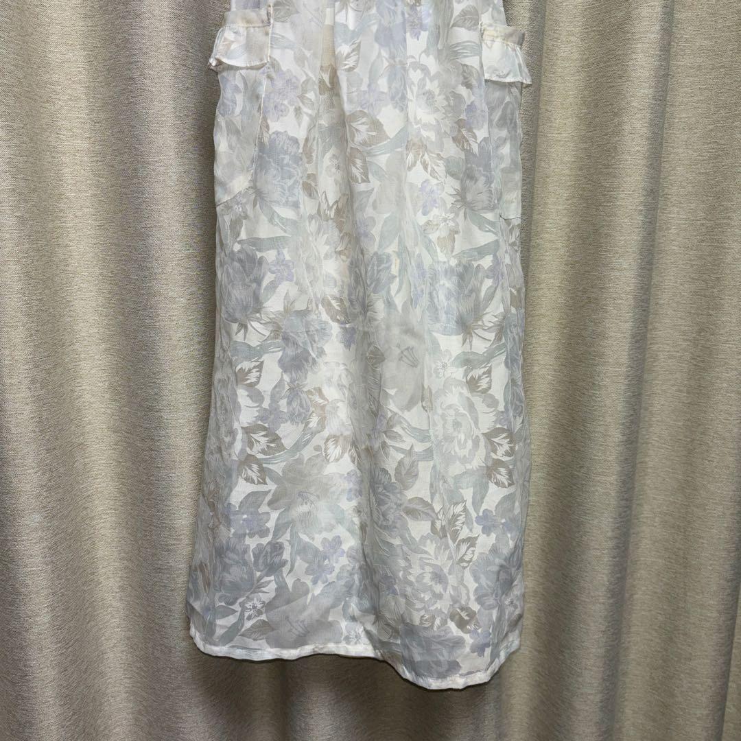 YSL フリル付き花柄エプロン