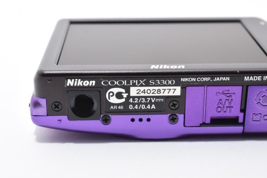 【美品・返品保証】　ニコン　Nikon COOLPIX S3300 パープル