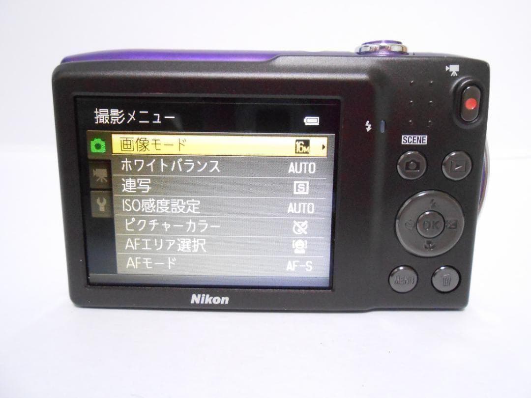 【美品・返品保証】　ニコン　Nikon COOLPIX S3300 パープル