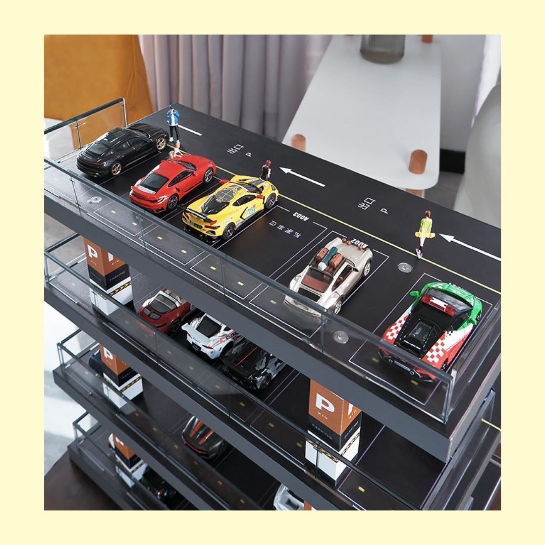 1/64 駐車場 ミニカー ジオラマ 模型 ガレージ \"M5