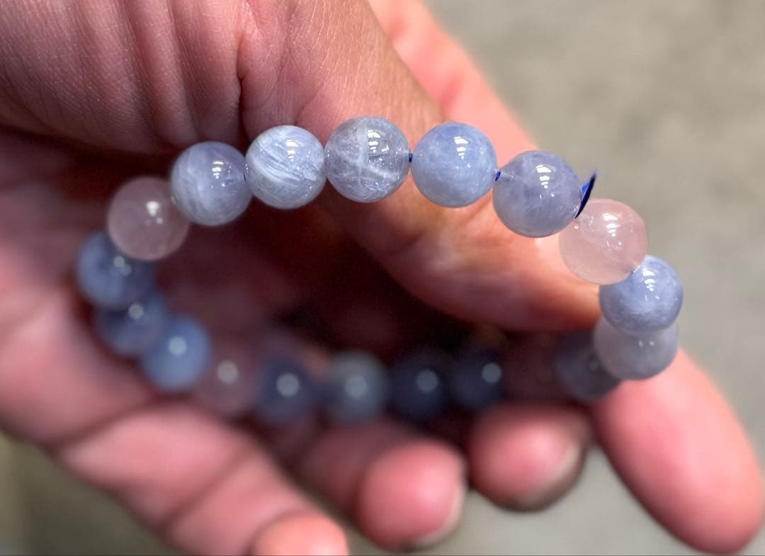 高品質ブルーローズクォーツ　10.9ミリ ⑤