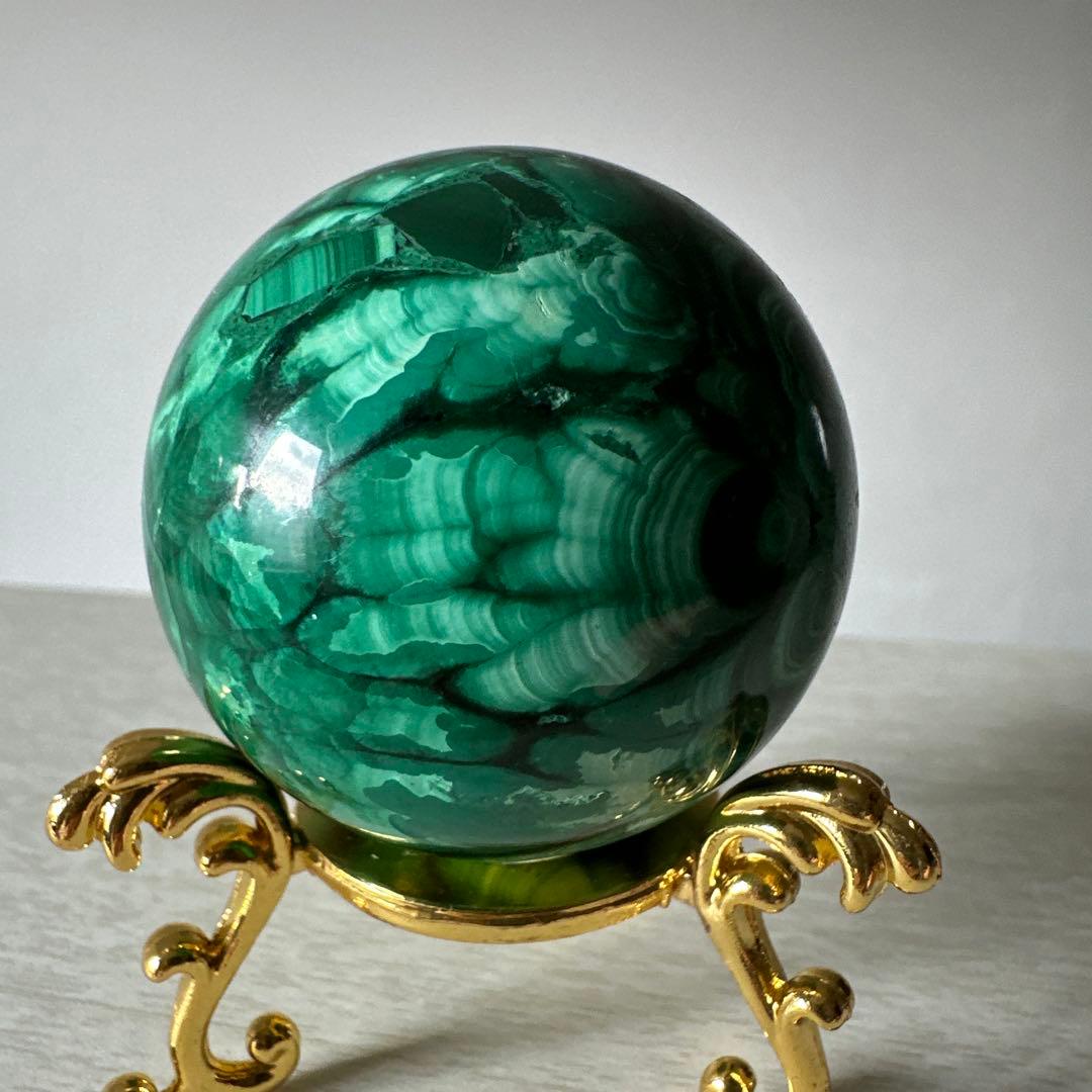 美しい✴︎マラカイト✴︎花模様/孔雀石/スフィア　45㎜