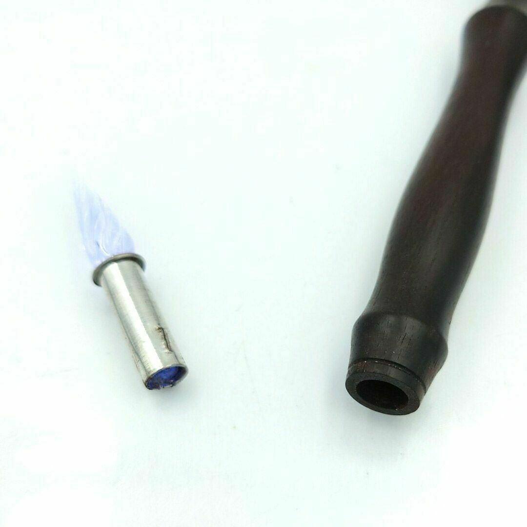 黒檀　木軸ガラスペン　No.28　ホタルガラス　とんぼ玉　ボルトレッティ　ペン軸
