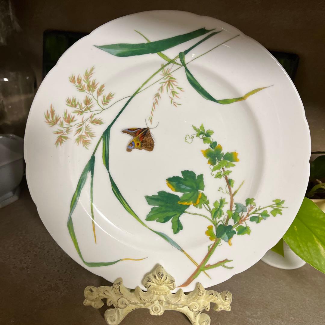 イギリス ミントン アンティーク ディナープレート 蝶
