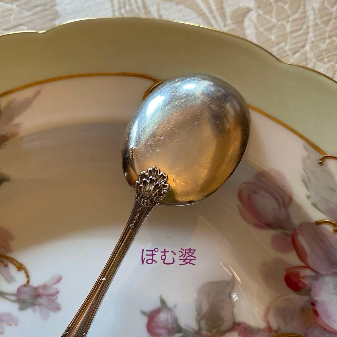 【ピュイフォルカ】純銀／アイスクリームスプーン／ポンパドール※彫有り２＋無し１