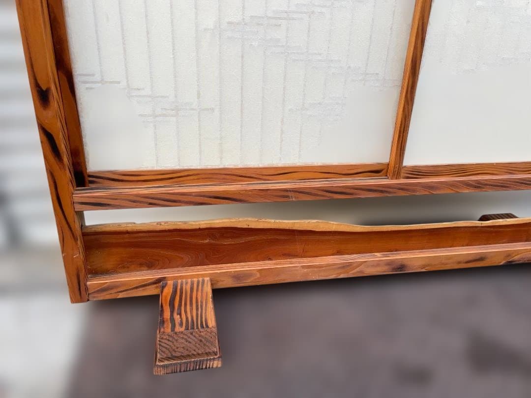 ★ 昭和 レトロ 家具 和風 間仕切り 衝立 パーティション 木製 格子 模様