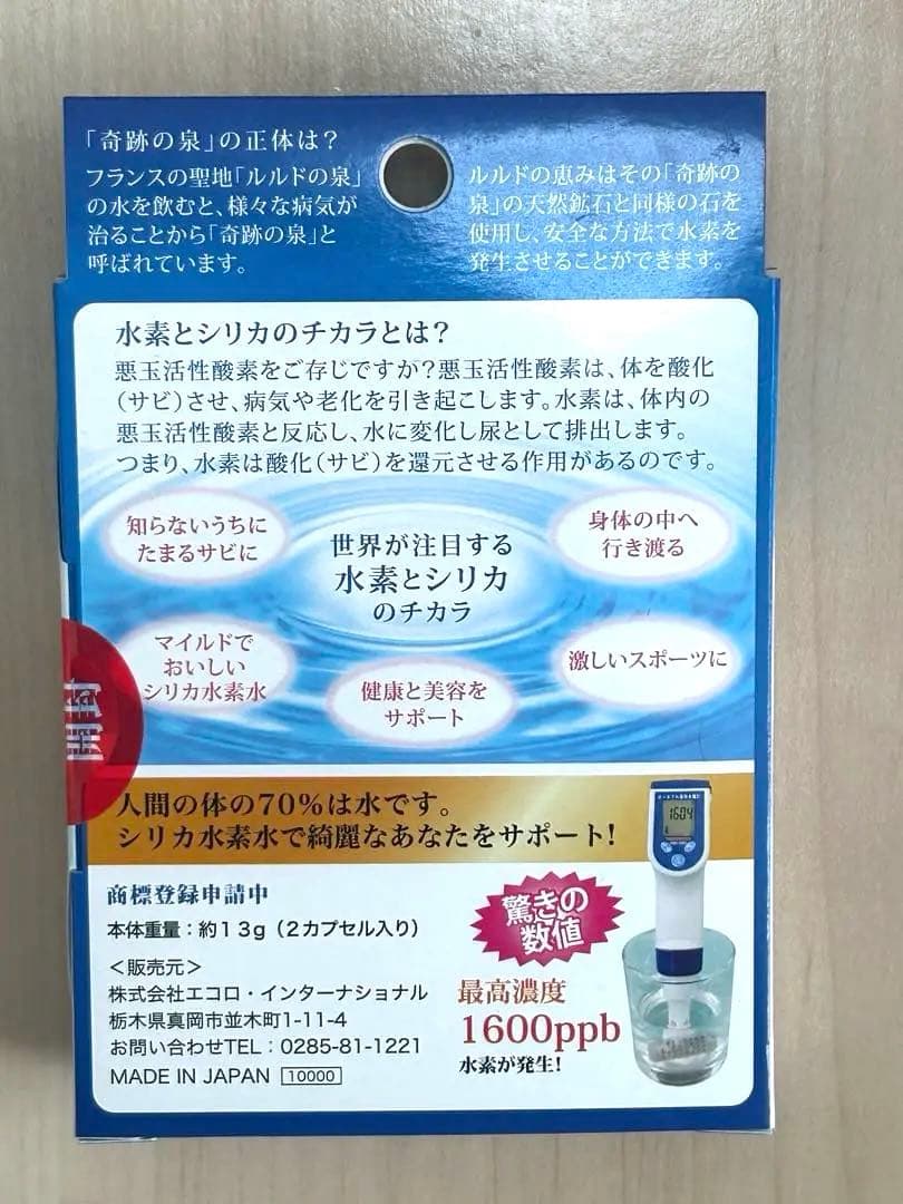 エコロインターナショナル　ルルドの恵み　シリカ水素水 2個セット