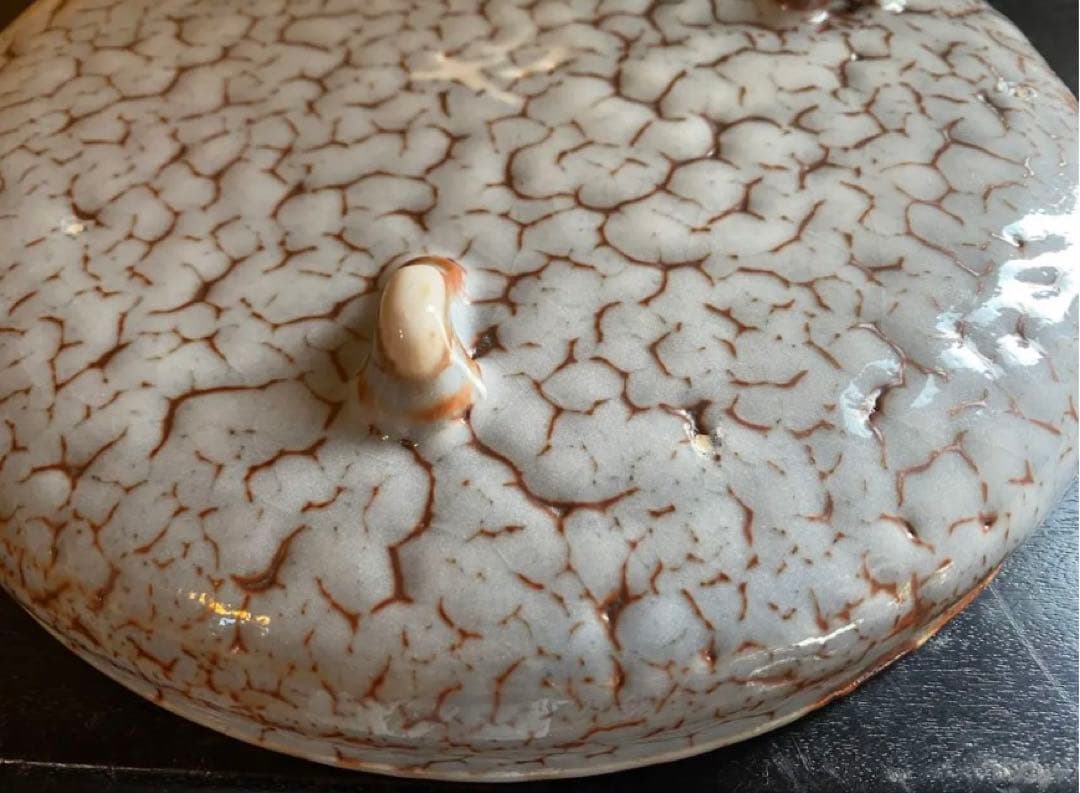 【伝統工芸士 佐藤康元】美品・志野流貫入 大皿＆宜興紫砂 茶盤・2点セット