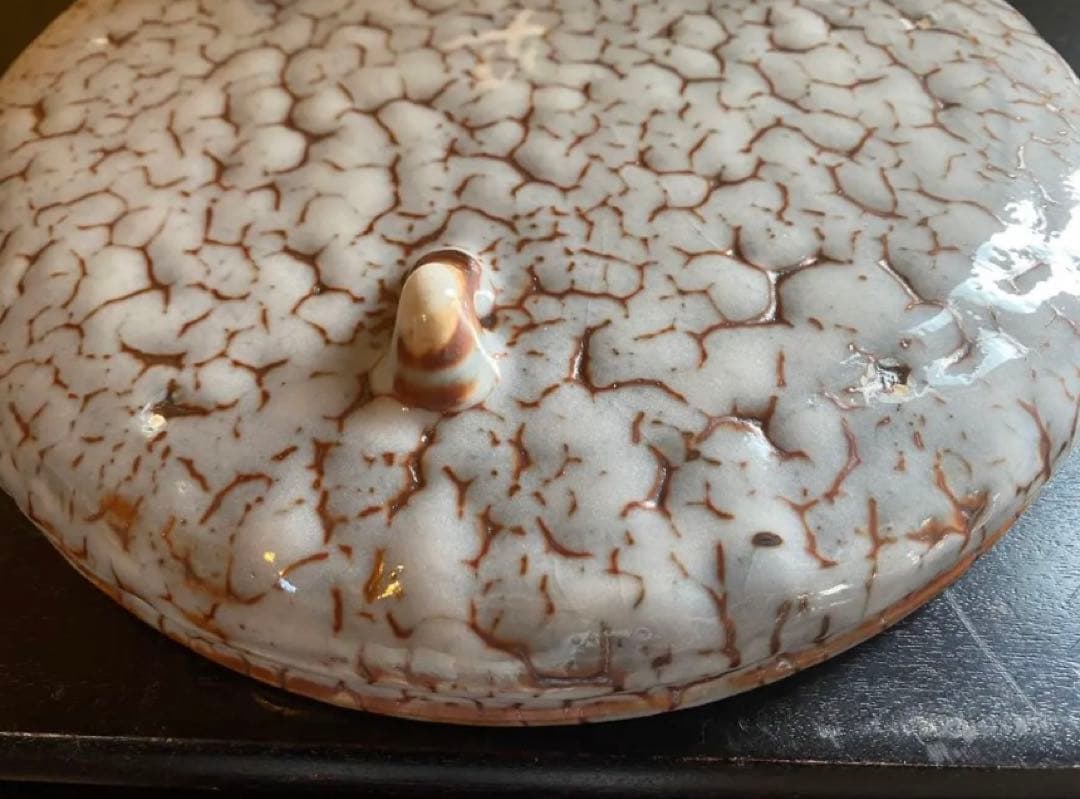 【伝統工芸士 佐藤康元】美品・志野流貫入 大皿＆宜興紫砂 茶盤・2点セット