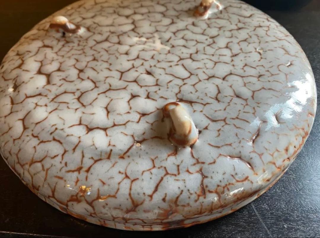 【伝統工芸士 佐藤康元】美品・志野流貫入 大皿＆宜興紫砂 茶盤・2点セット