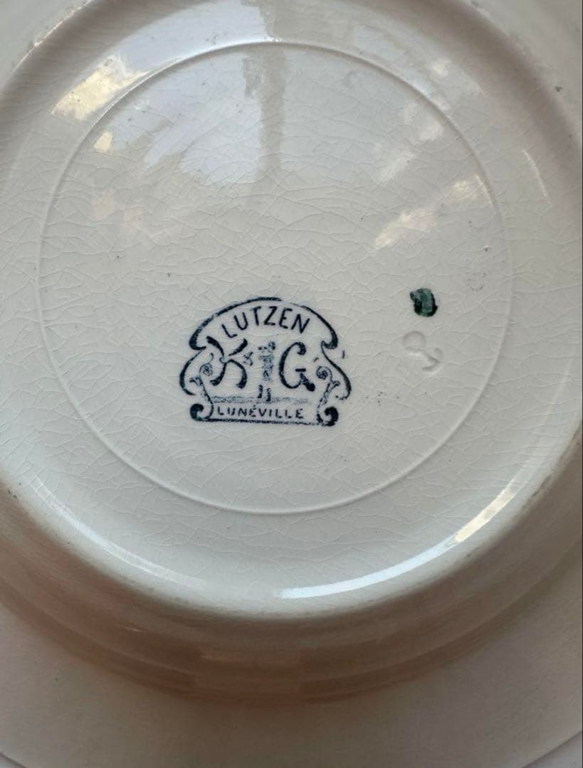 リュネヴィル　luneville フランス　アンティークプレート　皿　ブロカント