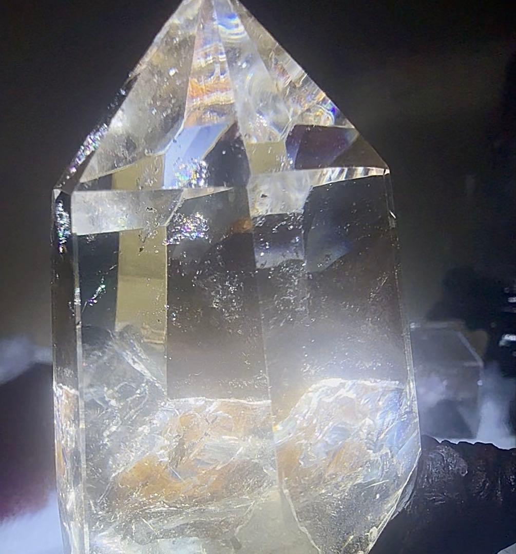 流木台座付き シトリンポイント（天然水晶 加熱処理） Amulet