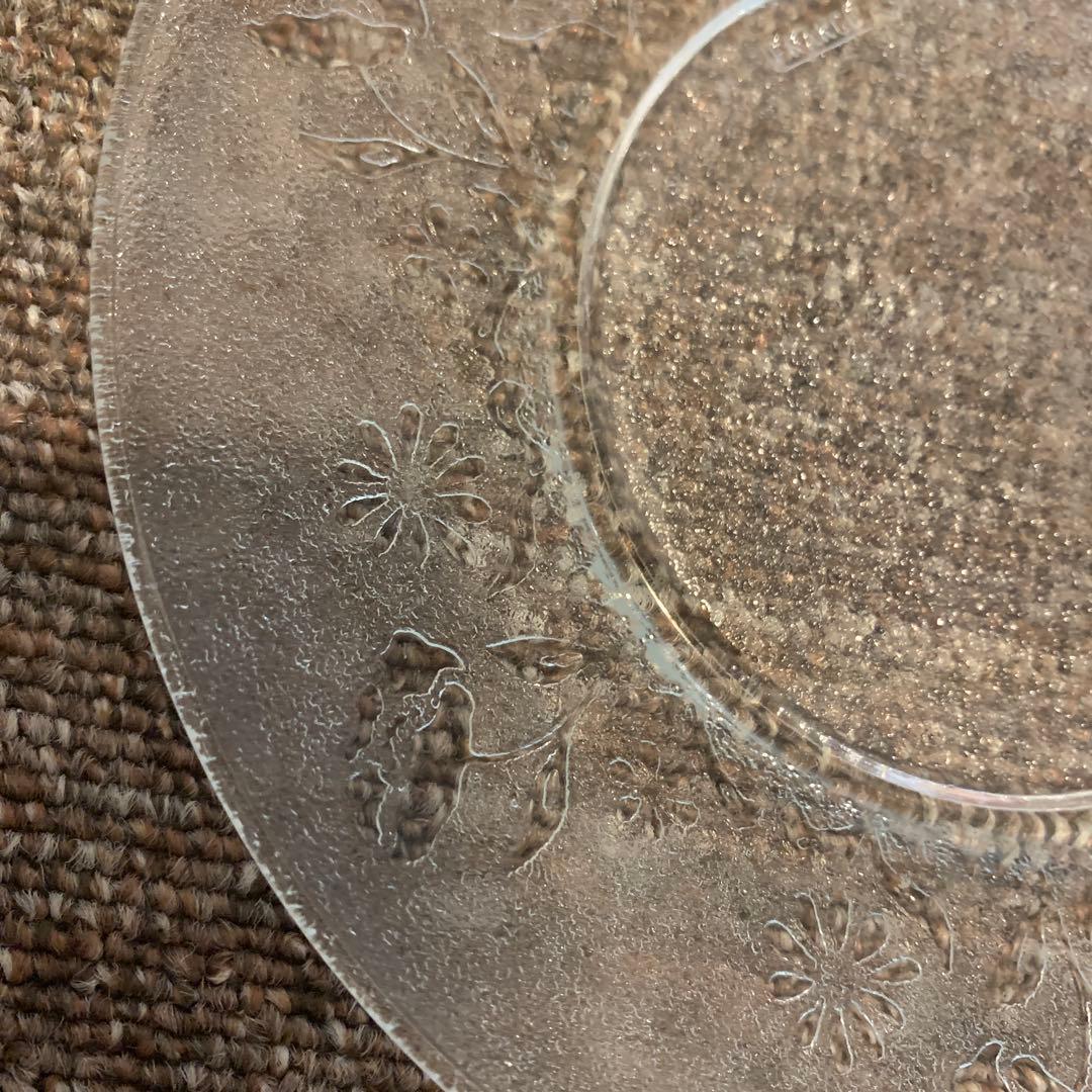 デザートプレート 12枚セット花柄 フランス製 新品未使用　ガラス　皿