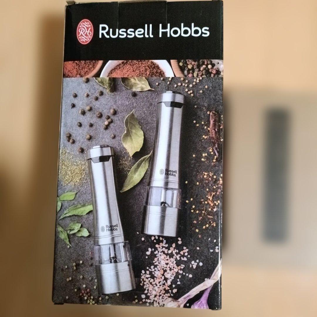 【未開封】Russell Hobbs 塩・胡椒ミル セット、スタンド付き