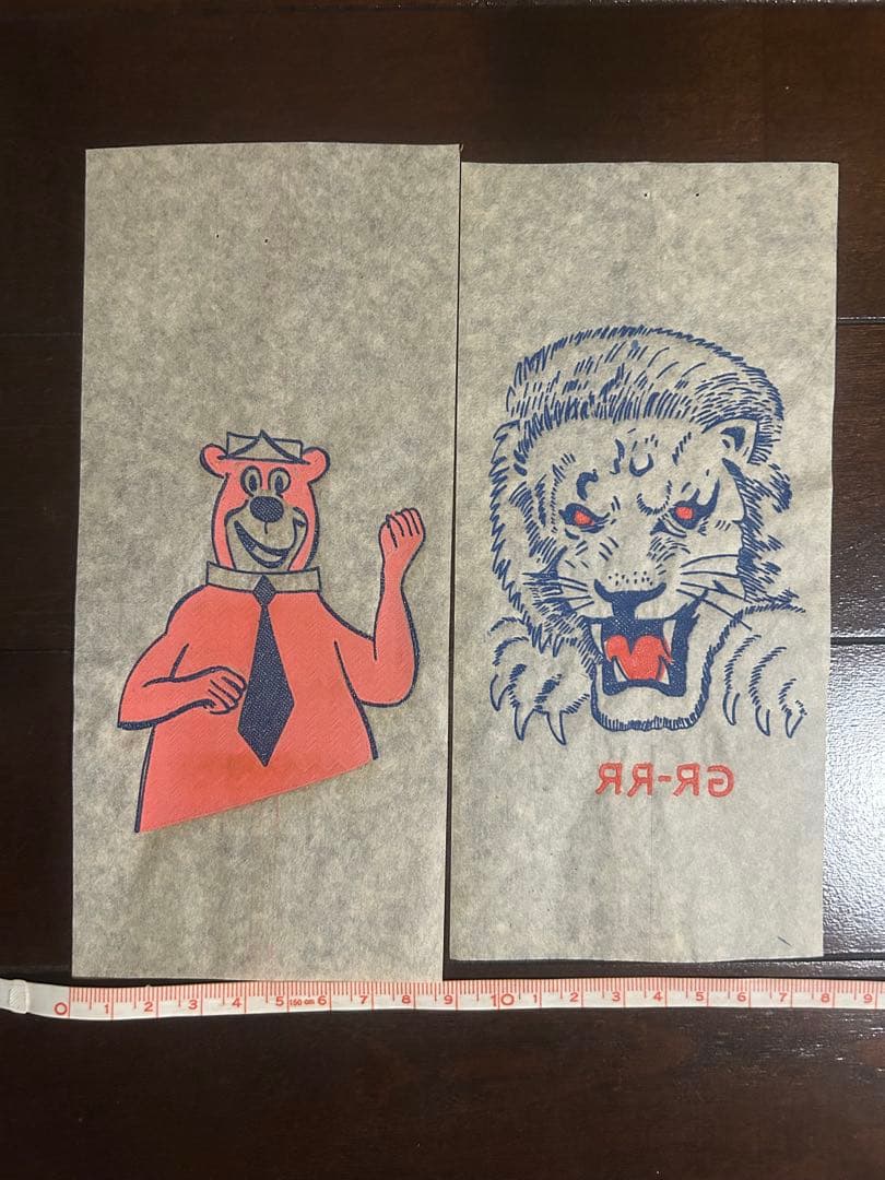 50s ビンテージ アイロンプリント 転写紙 ハンナバーベラ ヨギベア ライオン