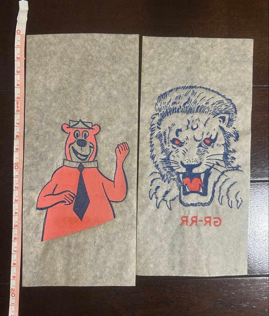 50s ビンテージ アイロンプリント 転写紙 ハンナバーベラ ヨギベア ライオン