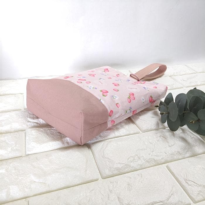 《送料無料》通園・通学3点セット・いちごとハートレース・ピンク　＃n1822