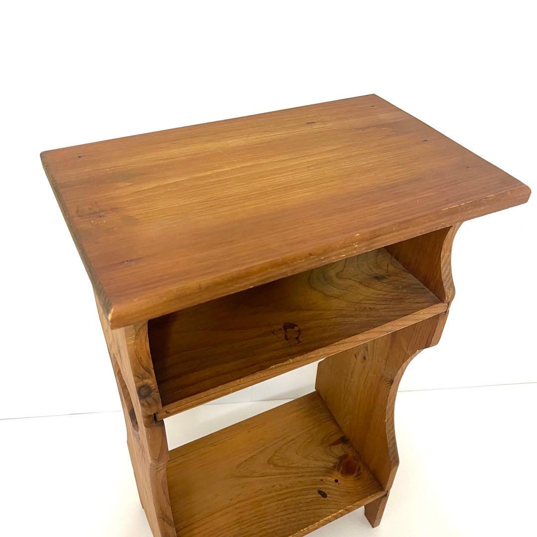 カントリー家具　木製スタンドラック　ハート型穴