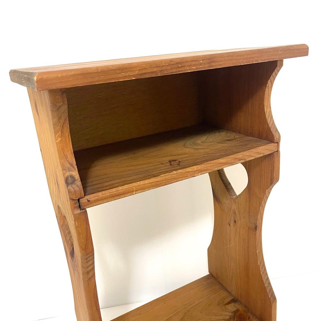 カントリー家具　木製スタンドラック　ハート型穴