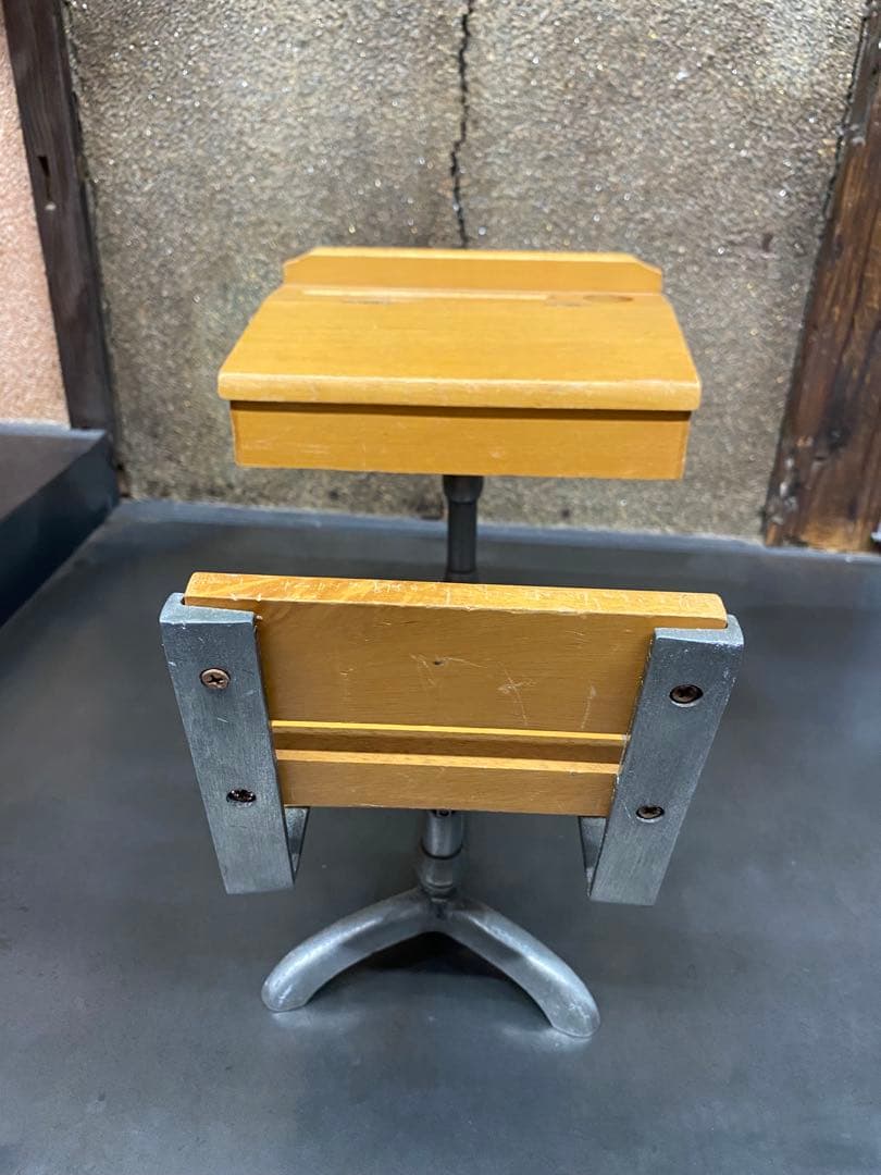 ヴィンテージ ミニチュア 学習デスク&チェア 木製 収納付き vintage